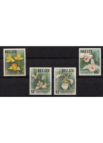 BELIZE 1993 francobolli serie completa nuova Orchidee Yvert e Tellier 996/9